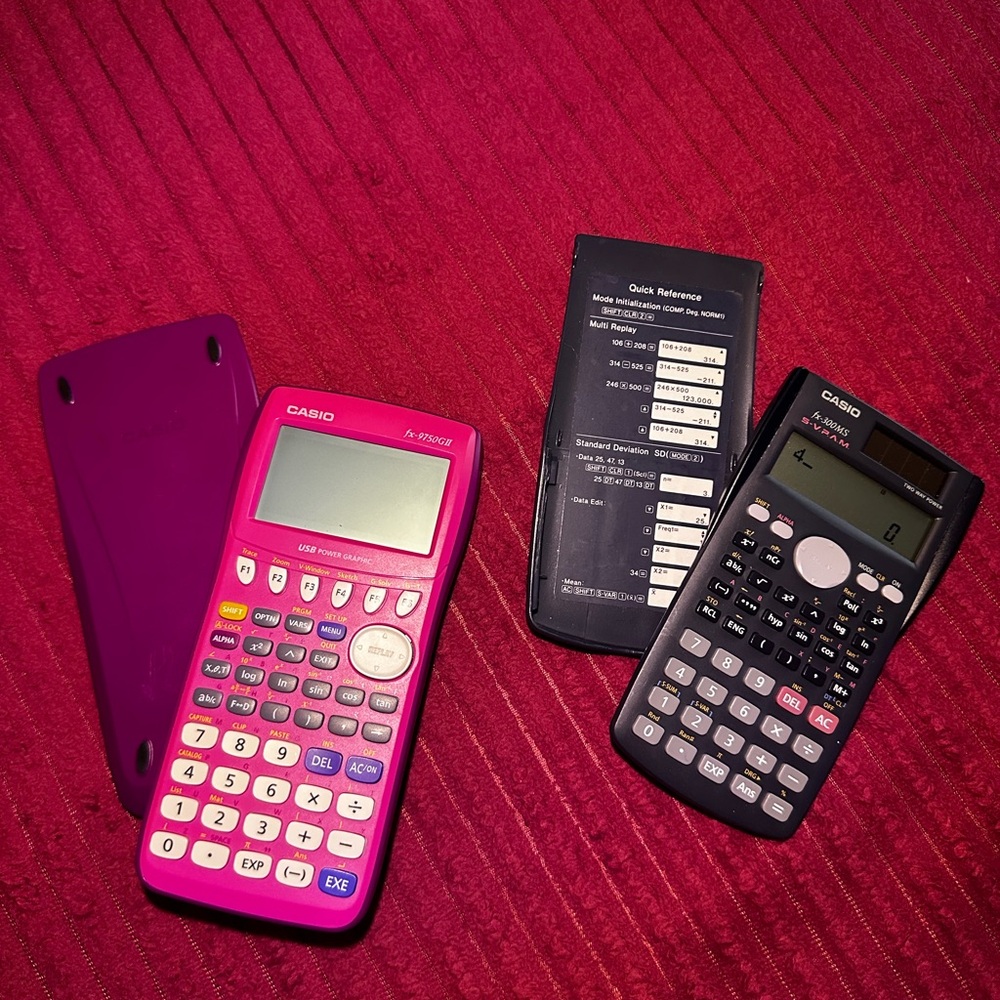 Casio Pink and Black Dual Scientific Calculators
